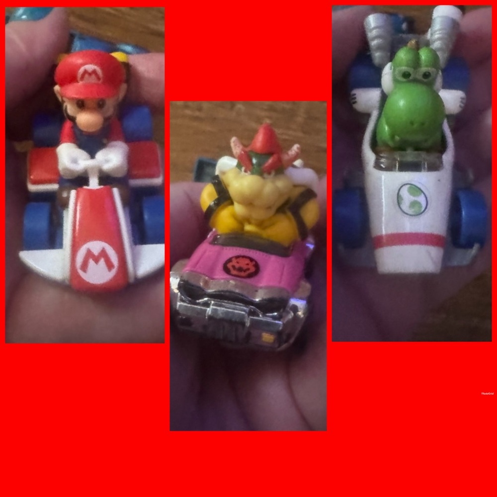 Mario matchbox hotwheels cars Yoshi & Bowser